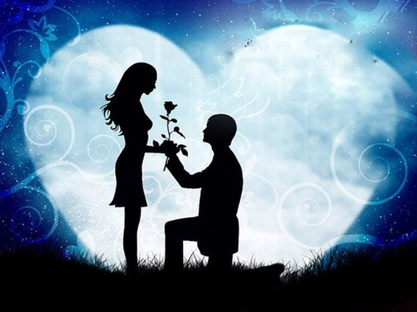 Силуэт парня и девушки