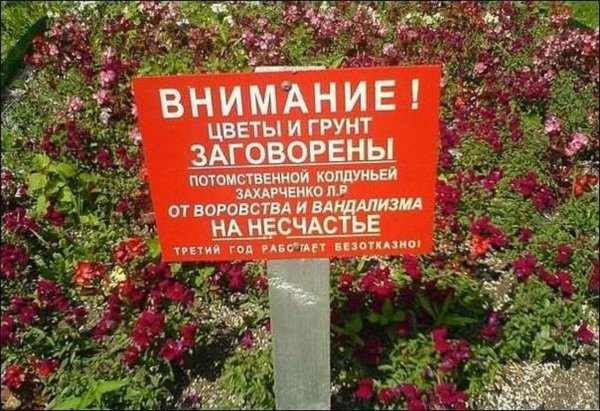 Таблички в цветник