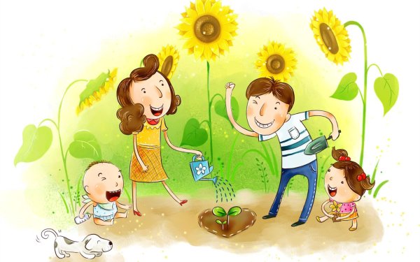 Добрые иллюстрации семья