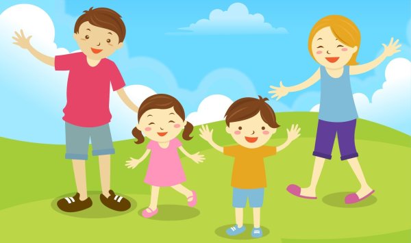 Мама папа я спортивная семья вектор