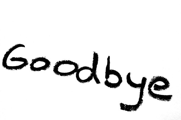 Bye надпись на белом фоне