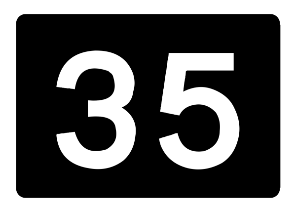 Цифра 35 трафарет