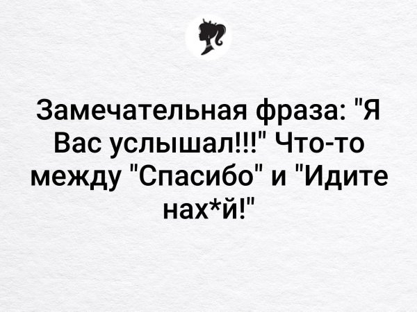 Замечательная фраза я вас услышал