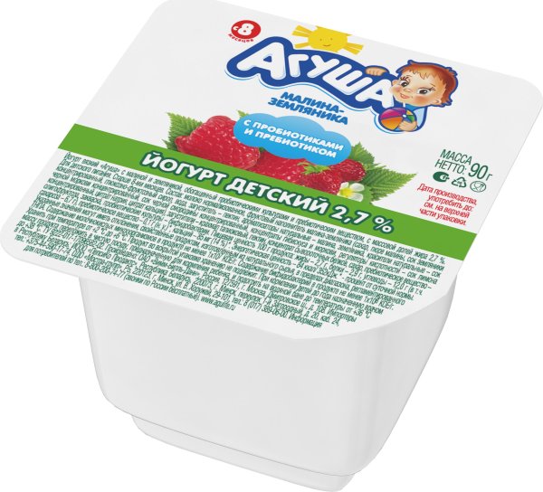 Агуша йогурт земляника