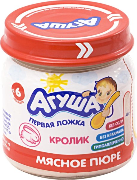 Мясное пюре Агуша кролик 80г