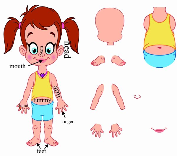 Мультяшные части тела