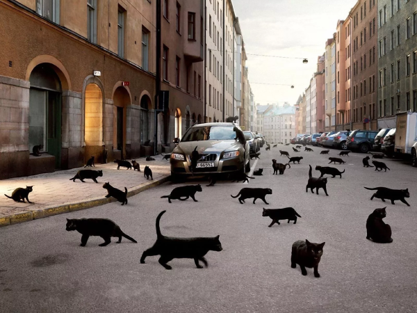 Много черных кошек