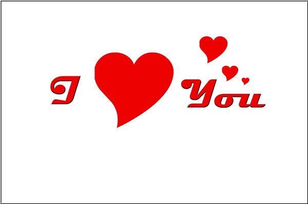 Надпись i Love you