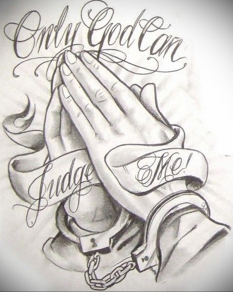 Тату 2pac only God can judge