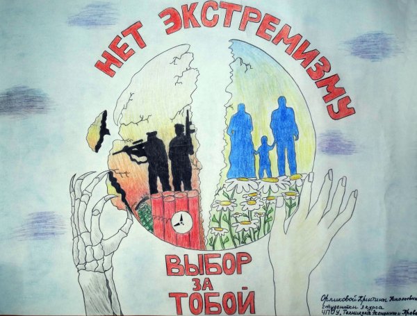 Плакат на тему экстремизм