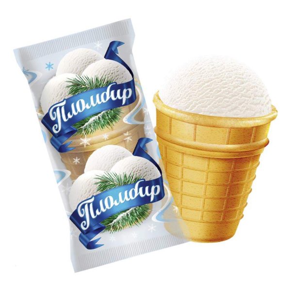 Пломбир на белом фоне