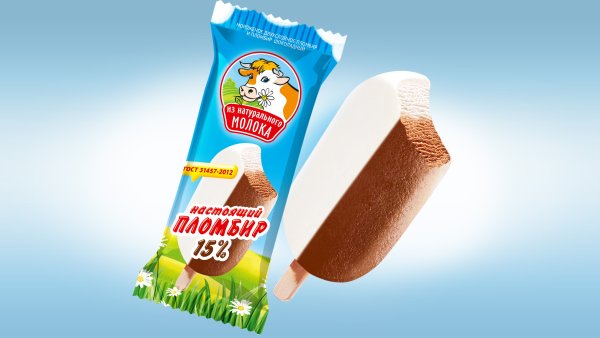 "Бодрая корова" пломбир шоколадный