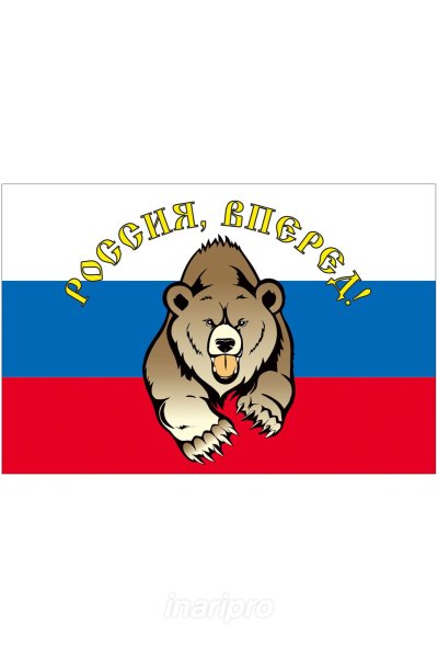 Русский флаг с медведем