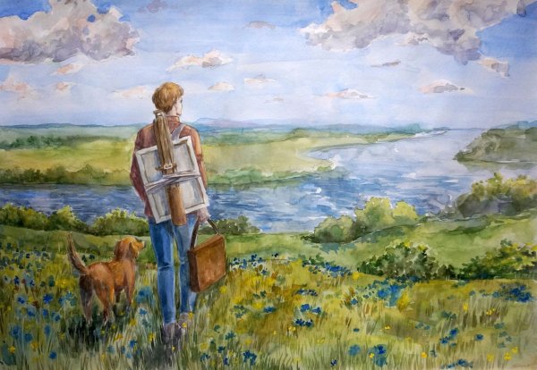 Есенинская Русь портрет Есенина красками