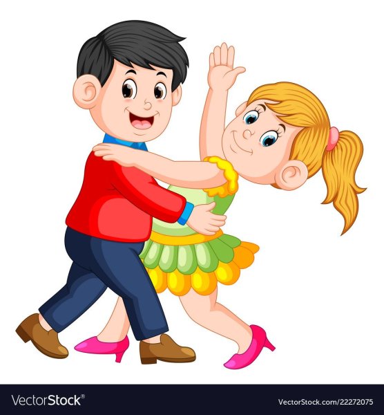 Мальчик и девочка танцуют иллюстрации