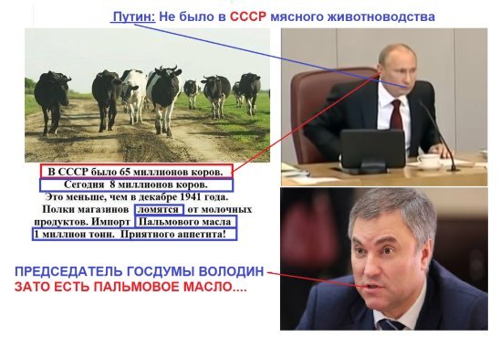 Путин в СССР не было мясного животноводства