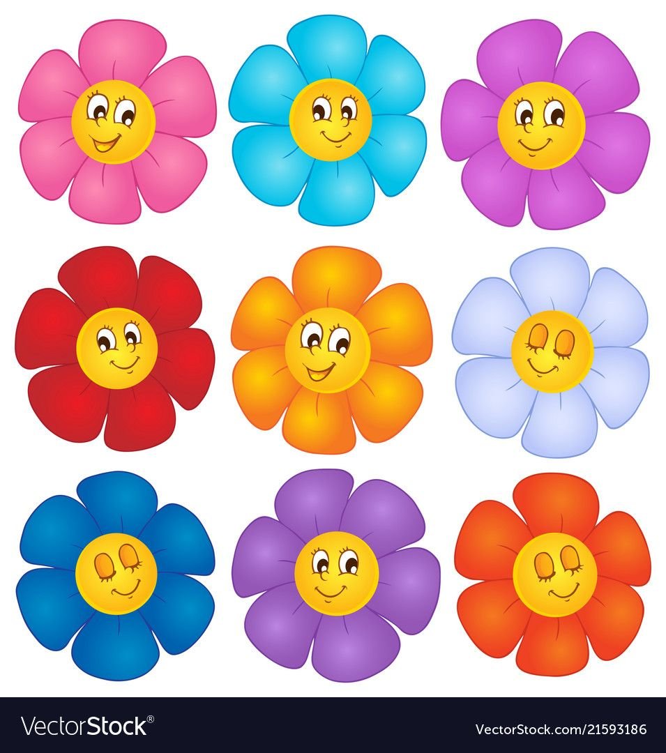 Цветочки разных цветов для детей