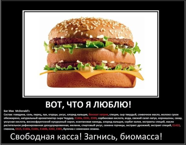 Работа в Макдональдсе демотиватор