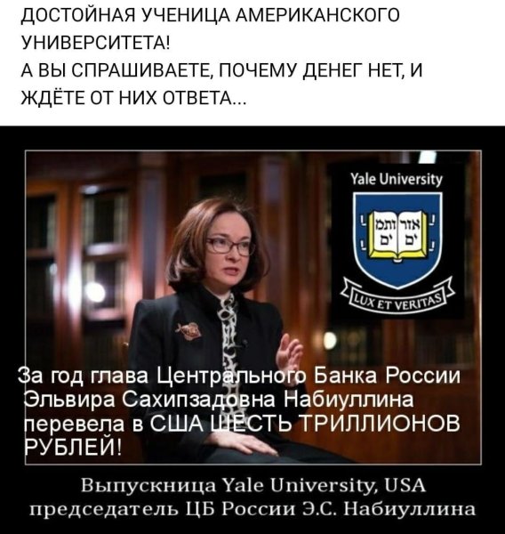 Эльвира Сахипзадовна Набиуллина Мем