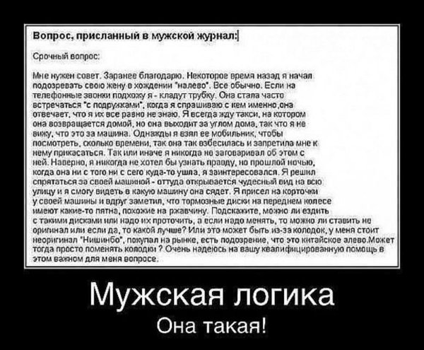 Шутки про мужскую логику