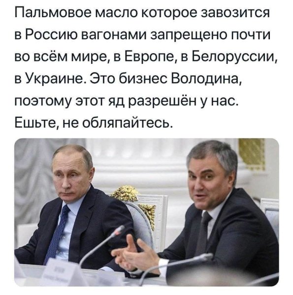 Володин и пальмовое масло в России
