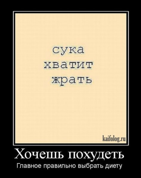 Демотиваторы про похудение смешные