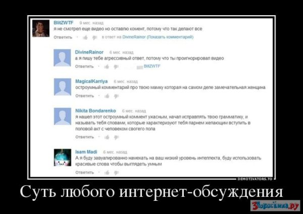 Комментарии в интернете