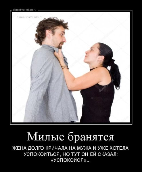 Демотиваторы ссоры мужа и жены