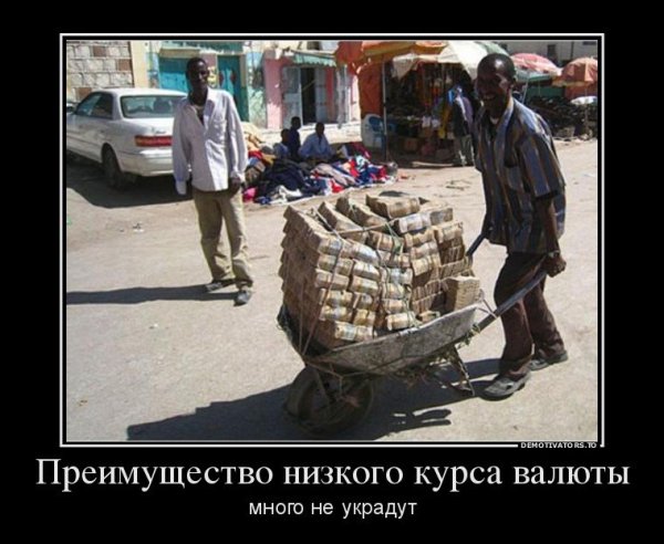 Тележка денег в Зимбабве