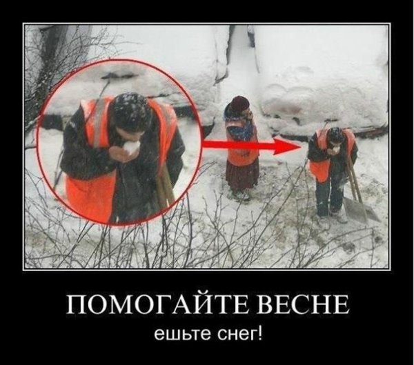 Помогите весне ешьте снег