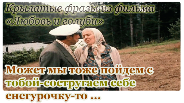 Крылатые выражения из фильма любовь и голуби