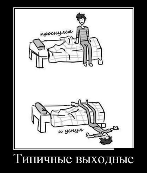Демотиваторы про выходные смешные