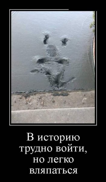 В историю трудно войти но легко вляпаться