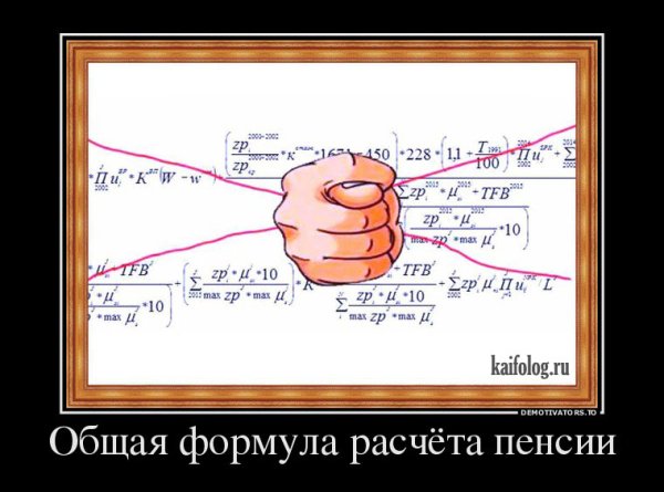 Общая формула расчета пенсии