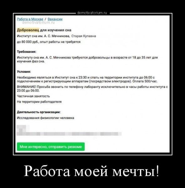 Работа мечты демотиватор