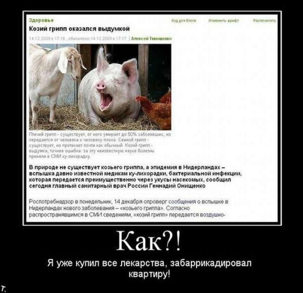 Демотиваторы про грипп