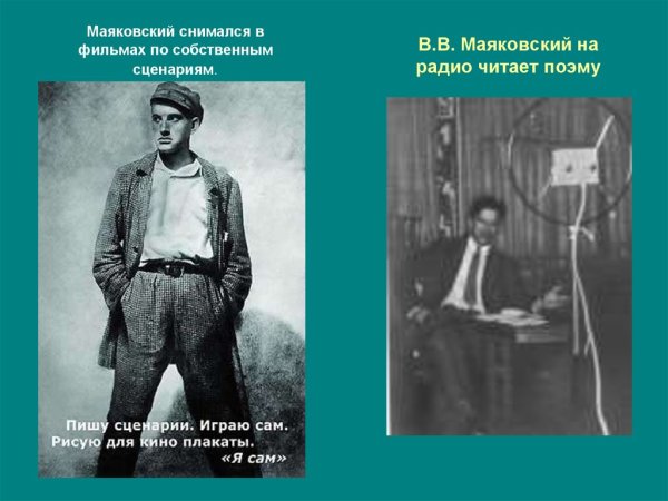 Маяковский снимался в фильмах по собственным сценариям
