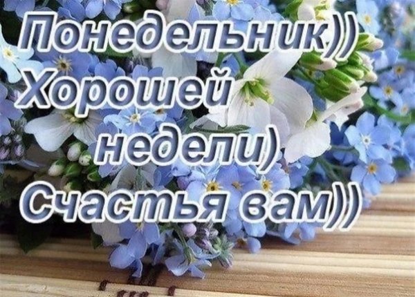 Доброго понедельника и хорошей недели