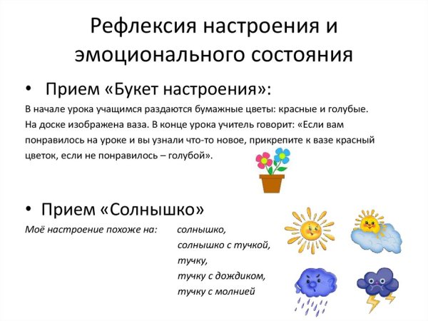 Букет настроения рефлексия
