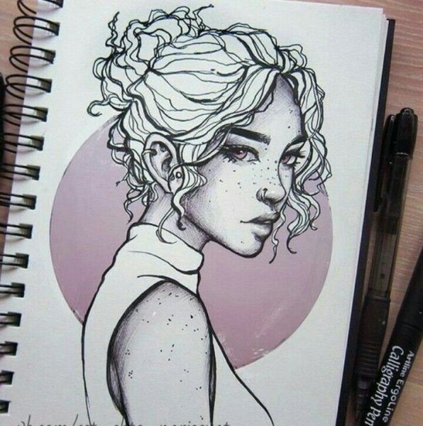 Рисунки в скетчбук девушки