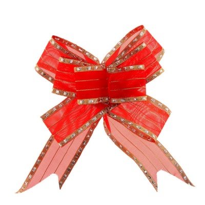 Бант-бабочка золотые линии (3 см.) красный бл-8084