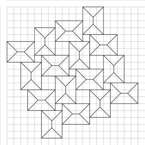 Сложные геометрические фигуры по клеткам