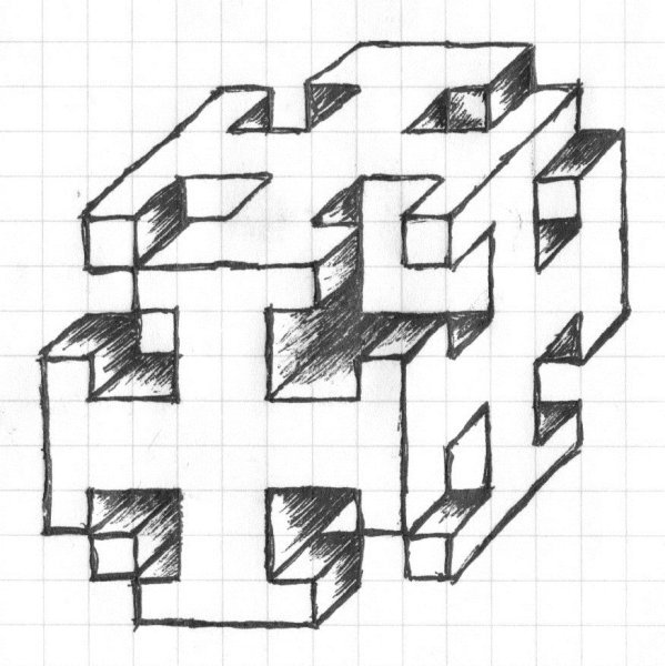 Рисунки из квадратов сложные