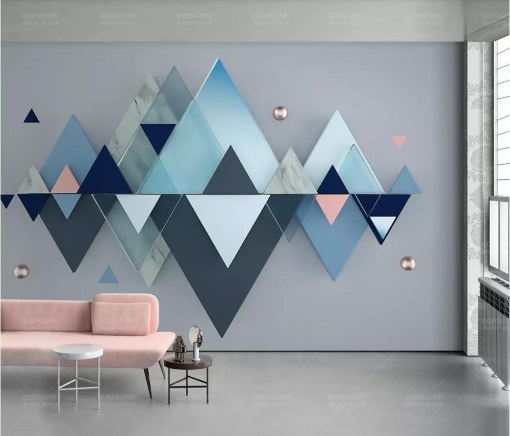Геометрическая покраска стен - 67 фото