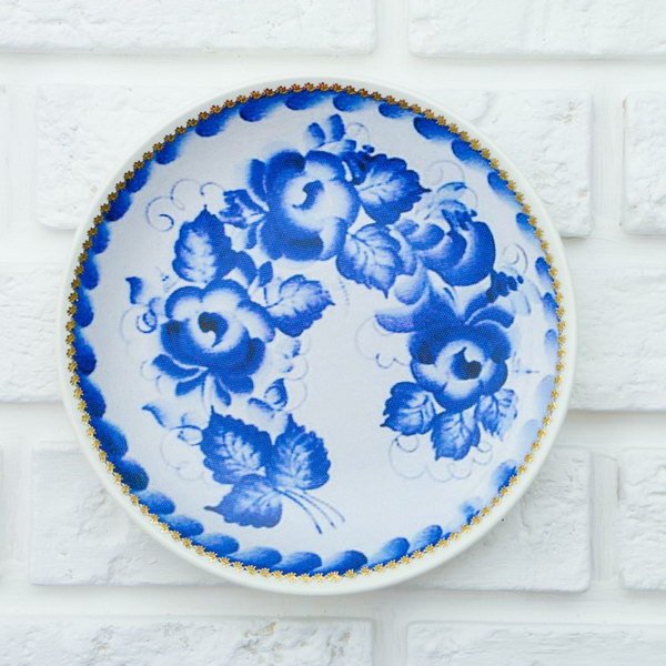 Тарелка Золотая Гжель
