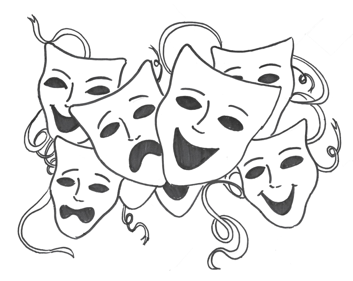 Театральные маски. Театральная маска рисунок. Театральная маска трафарет. Маски символ театра. Театральные маски для вырезания