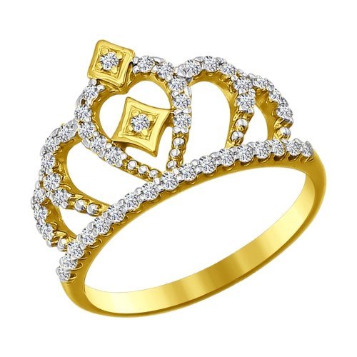 Кольцо корона из золота 585