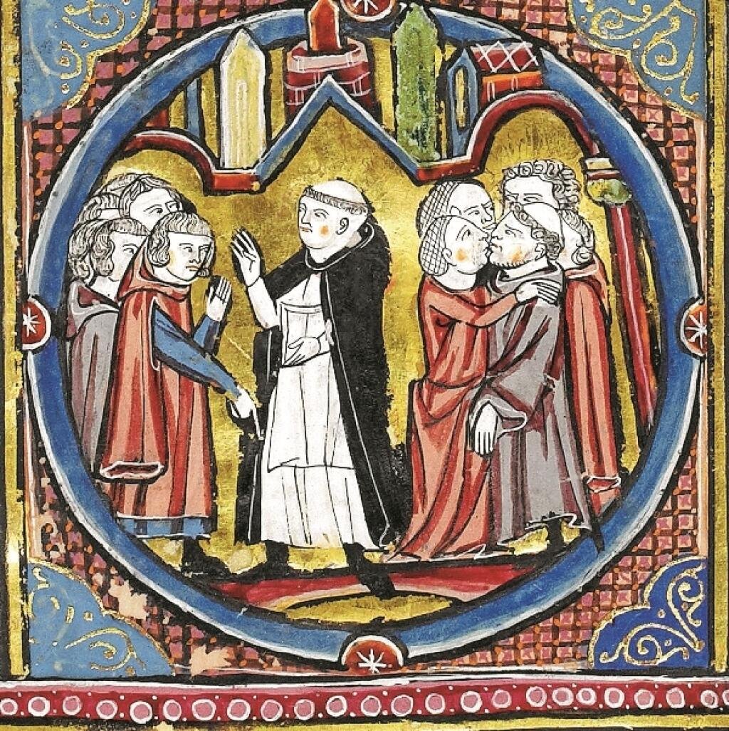 Монахи Средневековая миниатюра