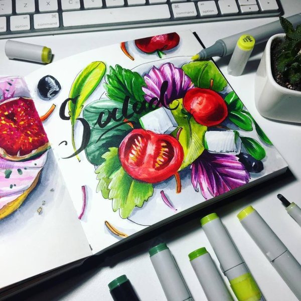 Скетчи маркерами