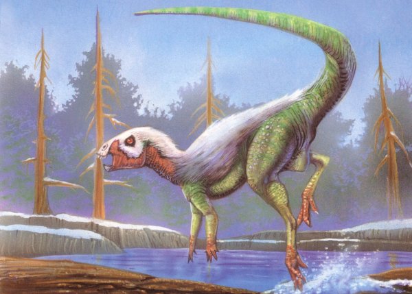 Большая картина с динозаврами